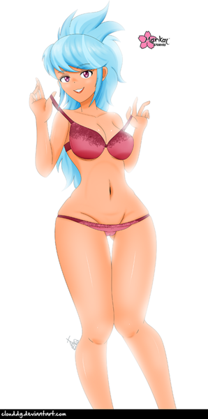 Size: 564x1135 | Tagged: suggestive, alternate version, artist:clouddg, derpibooru import, frosty orange, human, equestria girls, belly button, bra, breasts, busty frosty orange, clothes, condom, hips, humanized, lingerie, not cloudchaser, nudity, panties, red bra, red panties, red underwear, sexy, stupid sexy frosty orange, underwear, undressing