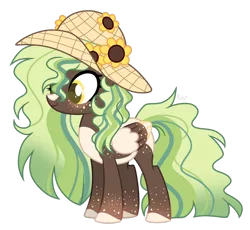 Size: 1280x1179 | Tagged: safe, artist:mintoria, derpibooru import, oc, oc:sunflower, pegasus, pony, colored wings, female, hat, mare, simple background, solo, transparent background, two toned wings, wings