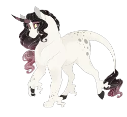 Size: 2700x2500 | Tagged: safe, artist:gigason, derpibooru import, oc, hybrid, pony, unicorn, female, high res, interspecies offspring, mare, offspring, parent:discord, parent:princess celestia, parents:dislestia, simple background, solo, transparent background