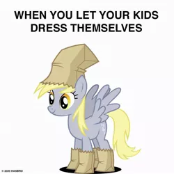 Size: 1080x1080 | Tagged: safe, artist:shadow15991, derpibooru import, official, derpy hooves, pegasus, pony, luna eclipsed, caption, facebook, hasbro, image macro, solo, text, when you