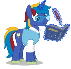 Size: 906x882 | Tagged: artist:dragonchaser123, book, cutie mark, derpibooru import, glasses, oc, oc:astral mythos, quill, safe, simple background, solo, transparent background, unofficial characters only