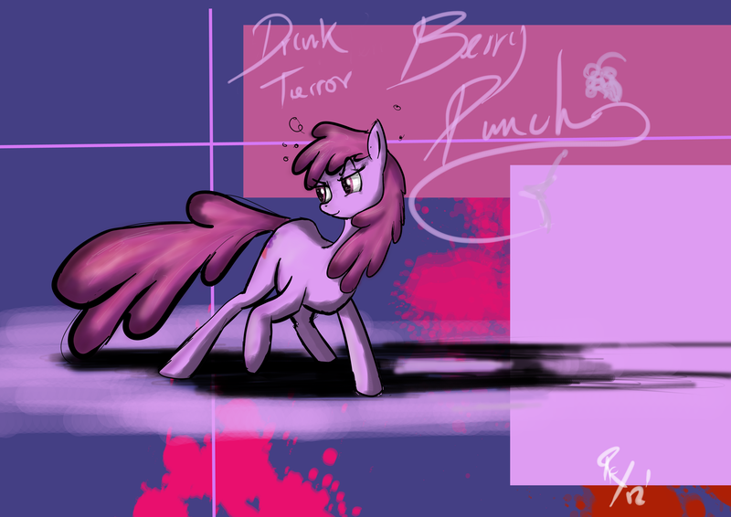 Size: 3507x2480 | Tagged: safe, artist:peperoger, derpibooru import, berry punch, berryshine, earth pony, abstract background, drunk, female, mare, solo