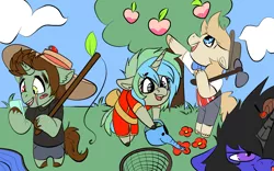 Size: 1920x1200 | Tagged: animal crossing, animal crossing: new horizons, artist:brainiac, derpibooru import, oc, oc:brush stroke, oc:haymaker, oc:piper, oc:servus, oc:servus liber, safe