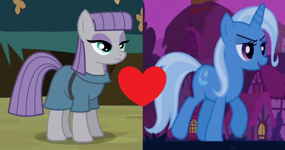 Size: 571x300 | Tagged: boast busters, derpibooru import, edit, edited screencap, female, heart, lesbian, maud pie, maud pie (episode), mauxie, safe, screencap, shipping, shipping domino, trixie