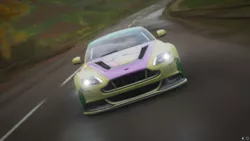 Size: 1920x1080 | Tagged: safe, derpibooru import, fluttershy, equestria girls, aston martin, aston martin v12 vantage, car, forza horizon 4, game screencap