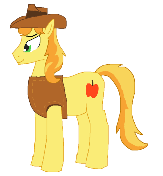 Size: 863x929 | Tagged: safe, artist:mlp-headstrong, derpibooru import, braeburn, earth pony, hat, simple background, solo, transparent background