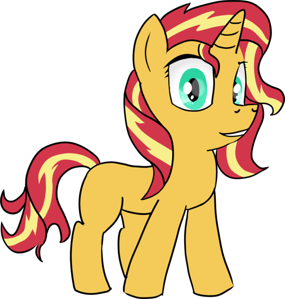 Size: 2420x2540 | Tagged: safe, artist:poniidesu, derpibooru import, sunset shimmer, pony, unicorn, cute, female, filly, foal, simple background, solo, transparent background, younger