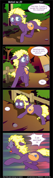 Size: 975x3228 | Tagged: safe, artist:jeremy3, derpibooru import, oc, oc:valentine, earth pony, pony, comic:behind me, alternate universe, bag, comic, saddle bag, tree