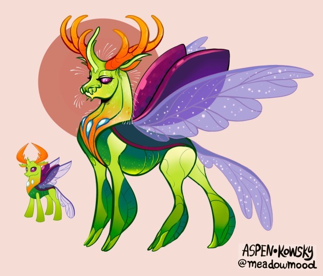 Size: 640x548 | Tagged: alternate design, artist:meadowmood, changedling, changeling, derpibooru import, king thorax, male, pink background, safe, simple background, solo, thorax