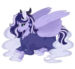 Size: 2700x2500 | Tagged: safe, artist:gigason, derpibooru import, oc, oc:eternity, unofficial characters only, hybrid, pony, female, high res, mare, offspring, parent:lord tirek, parent:princess luna, prone, simple background, solo, transparent background