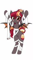 Size: 1800x3200 | Tagged: safe, artist:an-m, derpibooru import, oc, oc:corona chan, oc:porona, bat pony, armpits, arms in the air, bat pony oc, bat wings, bipedal, coronavirus, covid-19, cute, cute little fangs, fangs, povid-19, toilet paper, wings