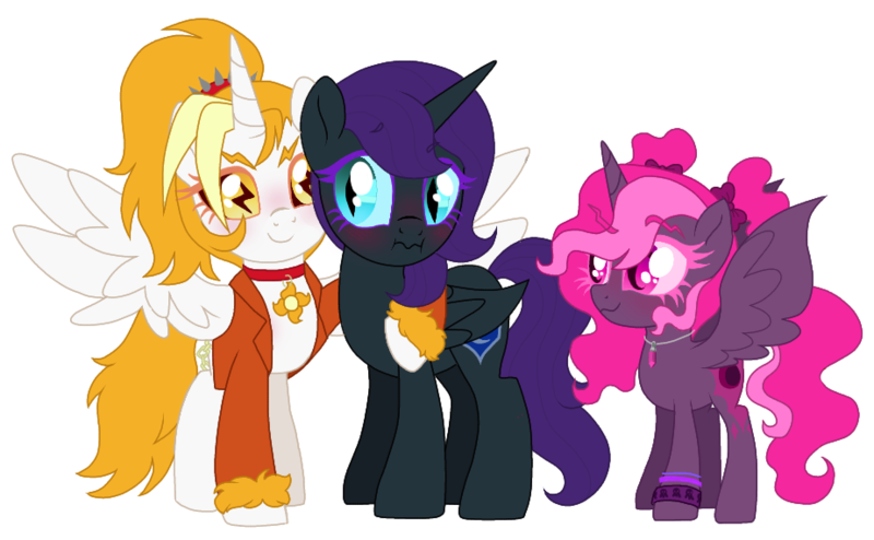 Size: 923x570 | Tagged: alicorn, alicorn oc, artist:unoriginai, cute, derpibooru import, female, filly, horn, incest, lesbian, magical lesbian spawn, my head is full of, nyxdyx, oc, oc:dyx, oc:nyx, oc:syx, oc x oc, offspring, parent:oc:dyx, parent:oc:nyx, parents:nyxdyx, parents:oc x oc, product of incest, safe, shipping, simple background, transparent background, unofficial characters only, wings, xk-class end-of-the-world scenario