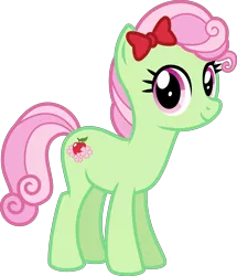 Size: 4000x4648 | Tagged: safe, artist:melisareb, derpibooru import, florina tart, earth pony, pony, .svg available, absurd resolution, apple family member, bow, cute, female, florinadorable, gameloft, hair bow, inkscape, looking at you, mare, ribbon, simple background, solo, transparent background, vector