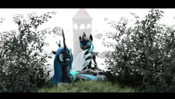 Size: 3840x2160 | Tagged: 3d, artist:freasaloz, butterfly, changeling, derpibooru import, queen chrysalis, safe, source filmmaker