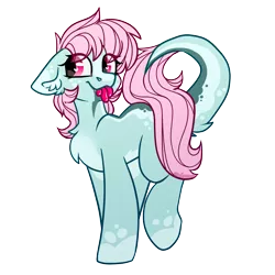 Size: 2000x2000 | Tagged: safe, artist:spoopygander, derpibooru import, oc, oc:scoops, unofficial characters only, monster pony, original species, pony, tatzlpony, cute, female, freckles, heart eyes, mare, markings, simple background, smiling, solo, tongue out, transparent background, wingding eyes