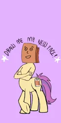 Size: 1080x2160 | Tagged: safe, artist:calebtyink, artist:paperbagpony, derpibooru import, oc, oc:paper bag, anthro, earth pony, pony, anthro centaur, draw me my new face, exploitable meme, meme, ponytaur
