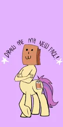 Size: 1080x2160 | Tagged: artist:calebtyink, artist:paperbagpony, centaur, derpibooru import, draw me my new face, exploitable meme, meme, oc, oc:paper bag, ponytaur, safe