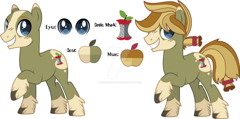 Size: 1280x635 | Tagged: safe, artist:lazuli, artist:xxcrescentquillxx, derpibooru import, oc, oc:iron apple, unofficial characters only, earth pony, pony, base used, cutie mark, male, next generation, offspring, parent:applejack, parent:rockhoof, parents:rockjack, reference sheet, simple background, solo, stallion, transparent background