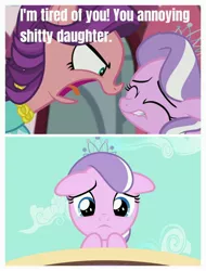 Size: 3106x4096 | Tagged: safe, derpibooru import, edit, edited screencap, screencap, diamond tiara, spoiled rich, earth pony, pony, crusaders of the lost mark, abuse, background pony strikes again, crying, female, filly, mare, sad, spoiled bitch, tiarabuse, vulgar