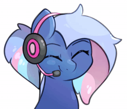 Size: 644x554 | Tagged: safe, artist:angrylittlerodent, derpibooru import, oc, oc:bit rate, unofficial characters only, pony, animated, bouncing, cute, eyes closed, frame by frame, gif, happy, headset, ocbetes, ponyfest, simple background, smiling, white background