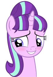 Size: 1654x2372 | Tagged: safe, artist:culu-bluebeaver, derpibooru import, starlight glimmer, pony, unicorn, comic:the newcomer, blushing, cute, female, glimmerbetes, horn, mare, png, s5 starlight, simple background, smiling, solo, transparent background, vector