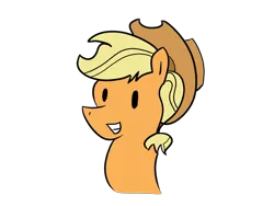 Size: 1600x1200 | Tagged: safe, artist:moonahd, derpibooru import, applejack, earth pony, pony, cowboy hat, dot eyes, female, grin, hat, mare, simple background, smiling, solo, transparent background