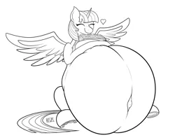 Size: 5000x4000 | Tagged: safe, artist:evan555alpha, derpibooru import, twilight sparkle, twilight sparkle (alicorn), alicorn, pony, belly, belly button, big belly, binder, book, eyes closed, female, frog (hoof), heart, hug, huge belly, hyper, hyper belly, hyper pregnancy, impossibly large belly, linea nigra, lineart, monochrome, outie belly button, preglight sparkle, pregnant, signature, sitting, smiling, solo, spread wings, tail, underhoof, wings