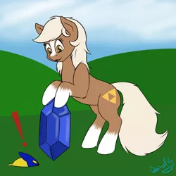 Size: 1500x1500 | Tagged: safe, artist:darnelg, derpibooru import, blaze (coat marking), bombchu, cute, epona, eponadorable, female, mare, rupee, socks (coat marking), the legend of zelda, triforce