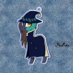 Size: 1368x1368 | Tagged: safe, artist:deadpoolnumbuh1, derpibooru import, oc, unofficial characters only, earth pony, pony, abstract background, base used, cloak, clothes, earth pony oc, hat, heterochromia, signature, solo, witch hat