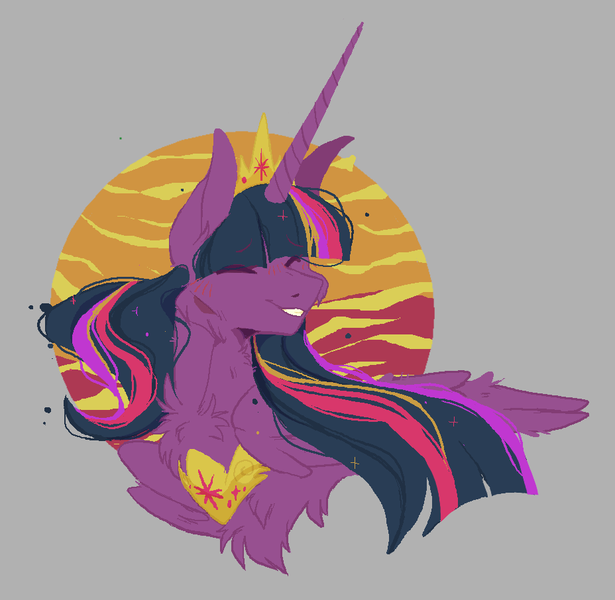 Size: 928x906 | Tagged: safe, artist:_lunalatte_, derpibooru import, princess twilight 2.0, twilight sparkle, twilight sparkle (alicorn), alicorn, pony, the last problem, bust, chest fluff, solo