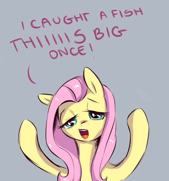 Size: 1898x2031 | Tagged: safe, artist:buttersprinkle, derpibooru import, fluttershy, pony, dialogue, digital art, female, lidded eyes, mare, simple background, smiling, solo