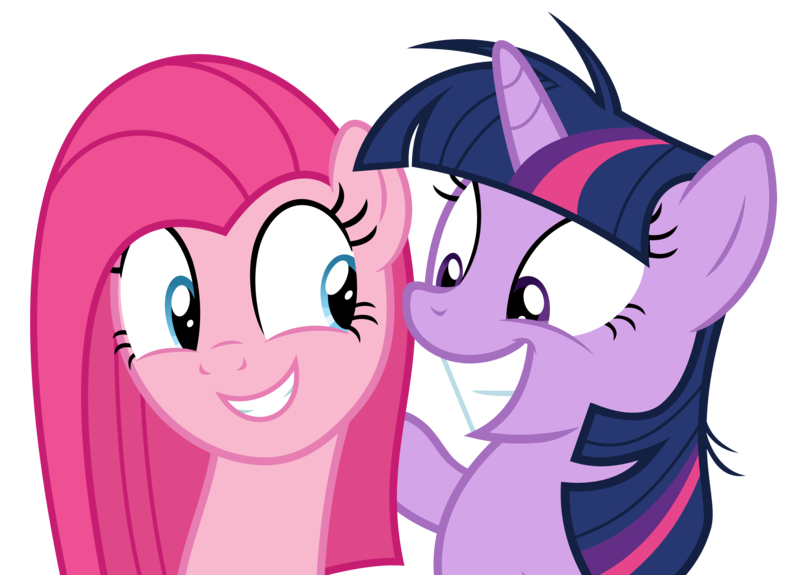 Size: 4086x2936 | Tagged: artist:slb94, artist:thorinair, derpibooru import, duo, insanity, pinkamena diane pie, pinkie pie, safe, simple background, transparent background, twilight snapple, twilight sparkle, vector