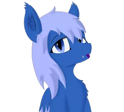 Size: 2000x1800 | Tagged: safe, artist:thekamko, derpibooru import, oc, oc:kamko blueblood, unofficial characters only, bat pony, dracony, dragon, hybrid, pony, bust, fangs, mlem, silly, simple background, smiley face, solo, tongue out, transparent background, two toned wings, wings