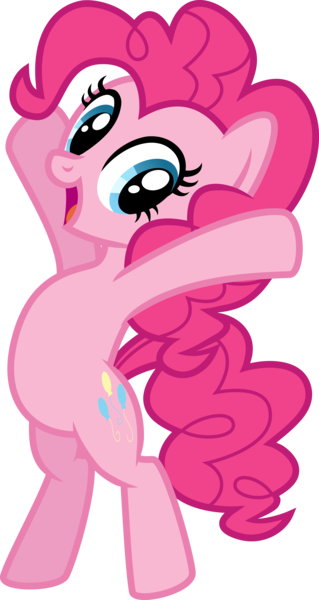 Size: 4000x7521 | Tagged: safe, artist:melisareb, derpibooru import, pinkie pie, earth pony, pony, .svg available, absurd resolution, bipedal, cute, cutie mark, diapinkes, female, gameloft, hooves in air, inkscape, looking at you, mare, simple background, solo, transparent background, vector, y pose