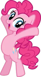 Size: 4000x7521 | Tagged: safe, artist:melisareb, derpibooru import, pinkie pie, earth pony, pony, .svg available, absurd resolution, bipedal, cute, cutie mark, diapinkes, female, gameloft, hooves in air, inkscape, looking at you, mare, simple background, solo, transparent background, vector, y pose