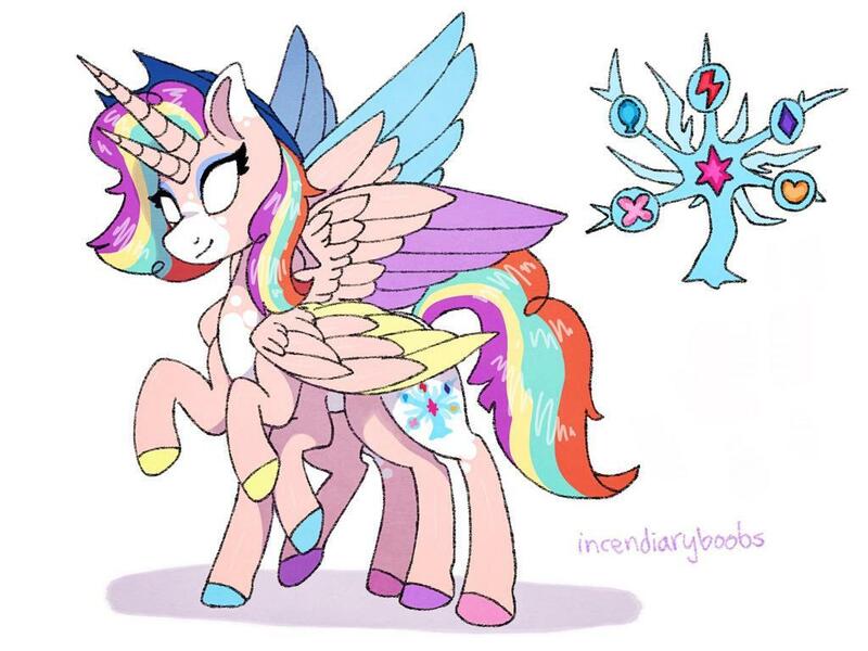 Size: 1024x768 | Tagged: alicorn, appleflaritwidashpie, applejack, artist:incendiaryboobs, bicorn, derpibooru import, extra legs, fluttershy, fusion, horn, mane six, multiple horns, multiple legs, multiple wings, pinkie pie, rainbow dash, rarity, safe, seraph, seraphicorn, sleipnir, tree of harmony, twilight sparkle, wings