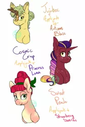 Size: 1024x1536 | Tagged: artist:farewelldecency, derpibooru import, hybrid, interspecies offspring, kirin, magical lesbian spawn, oc, offspring, parent:applejack, parent:autumn blaze, parent:princess luna, parents:applerise, parents:autumnjack, parents:lunajack, parent:strawberry sunrise, safe, unofficial characters only