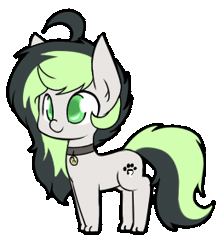Size: 256x294 | Tagged: artist needed, safe, derpibooru import, oc, oc:bree jetpaw, unofficial characters only, dog, dog pony, earth pony, animated, bouncer, collar, paws, simple background, solo, transparent background