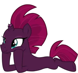 Size: 6356x5982 | Tagged: safe, artist:ejlightning007arts, derpibooru import, tempest shadow, pony, unicorn, my little pony: the movie, blank flank, broken horn, cute, eye scar, hoof on cheek, horn, lying down, scar, simple background, smiling, transparent background, vector