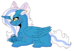 Size: 1280x875 | Tagged: safe, artist:emiedoodles, derpibooru import, oc, oc:fleurbelle, alicorn, pony, adorabelle, adorable face, alicorn oc, baby, baby pony, bow, chest fluff, cute, ear fluff, female, foal, hair bow, horn, mare, simple background, transparent background, wings, yellow eyes