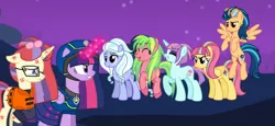 Size: 2340x1080 | Tagged: safe, artist:徐詩珮, derpibooru import, indigo zap, lemon zest, moondancer, sour sweet, sugarcoat, sunny flare, twilight sparkle, twilight sparkle (alicorn), ponified, alicorn, pony, series:sprglitemplight diary, series:sprglitemplight life jacket days, series:springshadowdrops diary, series:springshadowdrops life jacket days, abuse, alternate universe, angry, base used, chase (paw patrol), clothes, dancerbuse, equestria girls ponified, evil grin, female, grin, lifejacket, paw patrol, shadow five, smiling, spy chase (paw patrol), twilight is not amused, unamused