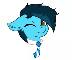 Size: 436x363 | Tagged: artist:naaltive, clothes, derpibooru import, male, naaltive's ms paint ponies, oc, oc:mrcelroy, one eye closed, safe, solo, wink, winking at you