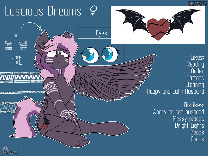 Size: 4000x3000 | Tagged: safe, artist:difis, derpibooru import, oc, oc:luscious dreams, pegasus, pony, bat wings, reference sheet, sitting, tribal, underhoof, wings