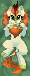 Size: 1638x4096 | Tagged: safe, artist:colorfulcolor233, derpibooru import, autumn blaze, kirin, :p, autumn blaze's puppet, awwtumn blaze, body pillow, body pillow design, cute, ear fluff, female, obtrusive watermark, on back, solo, stars, tongue out, watermark