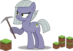 Size: 3229x2243 | Tagged: safe, artist:anime-equestria, derpibooru import, limestone pie, earth pony, pony, angry, blocks, female, mare, minecraft, minecraft block, pickaxe, simple background, solo, transparent background, vector