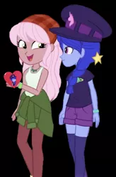 Size: 677x1034 | Tagged: safe, derpibooru import, raspberry lilac, space camp (character), equestria girls, equestria girls series, female, heart, lesbian, love, shipping, spacelilac