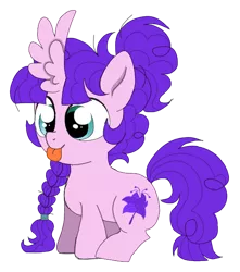 Size: 552x625 | Tagged: safe, artist:unoriginai, derpibooru import, oc, oc:whoopsie daisy, unofficial characters only, pony, :p, female, filly, goddamnit unoriginai, horn wing, inbred, magical lesbian spawn, offspring, parent:maud pie, parent:pinkie pie, parents:pinkiemaud, product of incest, simple background, sitting, smiling, solo, tongue out, transparent background, wat