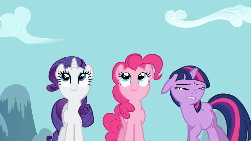 Size: 1920x1080 | Tagged: safe, derpibooru import, screencap, pinkie pie, rarity, twilight sparkle, earth pony, pony, unicorn, read it and weep, unicorn twilight