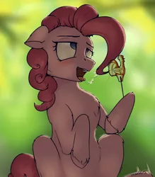 Size: 3500x4000 | Tagged: suggestive, artist:toanderic, derpibooru import, pinkie pie, earth pony, pony, candy, food, leg twitch, lollipop, solo, twitching