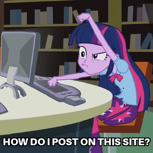 Size: 512x512 | Tagged: safe, derpibooru import, edit, edited screencap, screencap, twilight sparkle, equestria girls, equestria girls (movie), animated, april fools 2020, caption, computer, confused, cropped, derp, image macro, keyboard, meme, solo, text